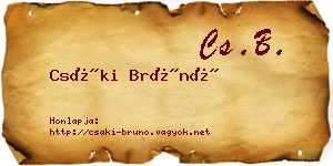 Csáki Brúnó névjegykártya